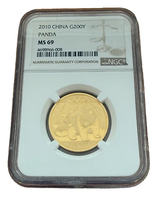 China 2010 Gold 1/2 oz 200 Yuan NGC MS69 Panda - Image 1 of 2