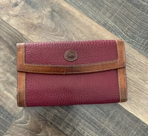 Dooney & Bourke Wallet Red Vintage Checkbook Made In USA-Read - Picture 1 of 18