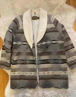 Chaqueta woolrich vintage lana y sherpa azteca navajo western - Imagen 1 de 4