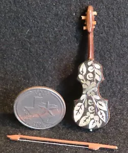 Dollhouse Miniature Mexican Wooden Violin #5385 1:12 Music Instrument #WI-1704 - Picture 1 of 3