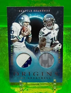 #25/25 2020 dual PATCH DK Metcalf Steve Largent Origins Seahawks STEELERS - Picture 1 of 2