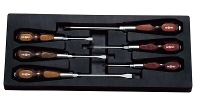 JUEGO DE DESTORNILLADORES EMPUÑADURA MADERA NEPROS 6 PIEZAS NTD306 HECHO EN JAPÓN - Imagen 1 de 4