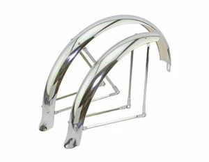 NEW! 24" LOWRIDER FLARED ADJUSTABLE BALLON FENDER SET IN CHROME. - Picture 1 of 1