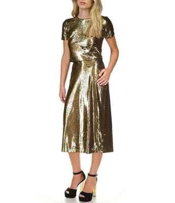 Женская юбка миди Michael Michael Kors Rosewater с блестками трапециевидная координирующая L - Изображение 1 из 4