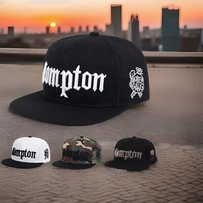 Compton Adjustable Hip-Hop Baseball Cap Snapback Hat Embroidered Logo B3 - Image 1 of 4