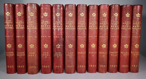 1893 Works of Henry Fielding 12 Vols Limited Edition Tom Jones Amelia Bindings - Picture 1 of 24