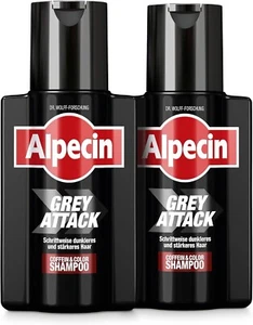 Alpecin Grey Attack Caffeine & Colour Shampoo 2x200ml, Capelli gradualmente - Foto 1 di 6