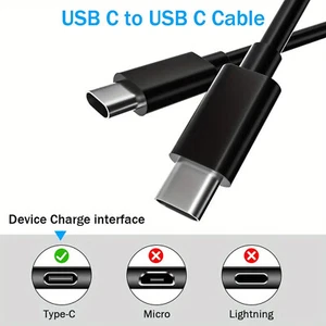 3x USB-C to USB-C Cable Fast Charger Type C Charging Cord Data SYNC 1/3/6/10 Ft - Picture 1 of 19