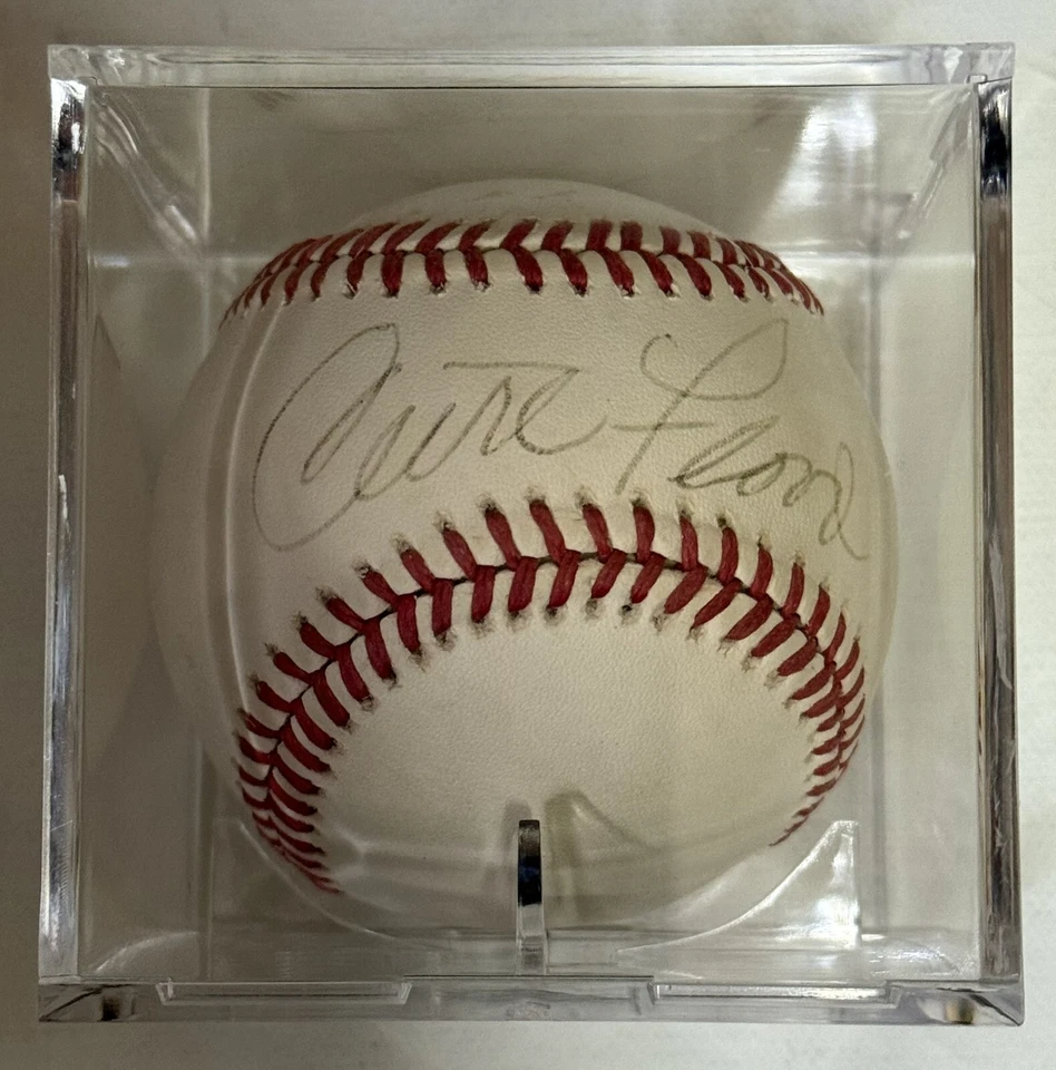 Béisbol oficial autografiado por Curt Flood de la Liga Nacional (ONL) Foto 1 de 2