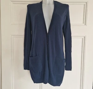 Duffy long navy wool cardigan Size S - Picture 1 of 5