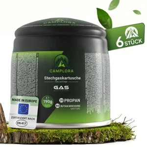 (18,33 EUR/kg) 6x 190g Butan Stechkartusche Gaskartusche Lötbrenner Campingkoche - Bild 1 von 8