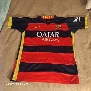 NIKE LIONEL MESSI 2015-16 FC #10 Unicef Barcelona Home Soccer Jersey Medium - Picture 1 of 8