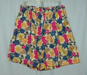 Dockers Vintage Multi-Color Floral Flower Women's Shorts Size Large 100% Cotton - Picture 1 of 6