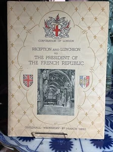 Souvenir Menu - Guild Hall, 1950, For The President Of French Republic,nice Orde - Picture 1 of 23
