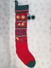 VINTAGE MIDWEST CANNON FALLS KNIT CHRISTMAS STOCKING WITH POM POMS