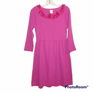 Crewcuts Girls 12 Magenta Pull Over Floral Neck Line  Dress Nwt - Picture 1 of 5