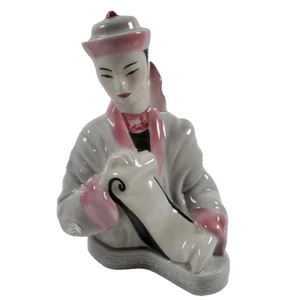 Vintage Chinese Poet w/ Scroll Porcelain Figurine – Goldscheider by S. Scott - Imagen 1 de 8