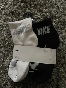 NIKE Boys Socks Ankle Cushioned Athletic Youth Kids 6 Pack Shoe Size 10C-3Y  - Picture 1 of 2