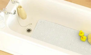 PVC Memory Foam Soft Safety Non-Slip Bath Mat, Cream Blue - Picture 1 of 4