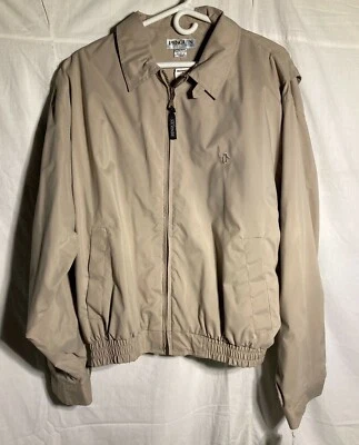 Vntg Penguin Sport Lined Polyester Windbreaker Casual Zip Jacket Men's  Beige L - Image 1 of 4