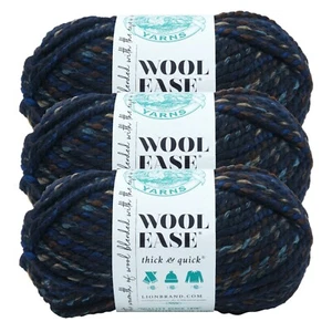 (3 Pack) Lion Brand Yarn 640-540B Wool-Ease Thick & Quick Bulky Yarn,NightShadow - Picture 1 of 7