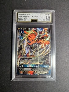 Zudomon Ace BT14-026 Super Rare Alternate Art Digimon CCG Blast Ace AGS 9.5 MINT - Picture 1 of 4