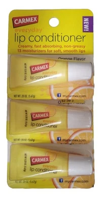 (Paquete de 3) Acondicionador Labial Carmex Sabor Naranja Hidratante .20 OZ NUEVO Foto 1 de 3