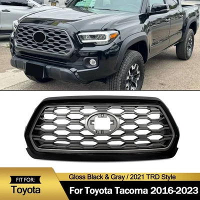 Front Bumper Grill Assembly For 2016-2023 Toyota Tacoma TRD Grille Gloss Black Foto 1 de 4