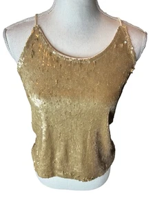 Anna Kaci Spaghettiträger-Tanktop Allover matt Pailletten Y2K Größe M - Bild 1 von 5