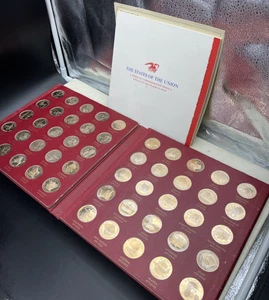 The States of The Union Franklin Mint Set of 50 Bronze Commemorative Medals - Picture 1 of 10