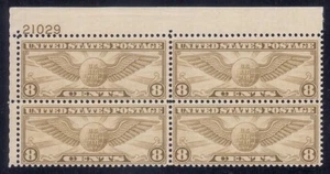 C17 - 8¢ Winged Globe Plate Block - F-VF NH - CV $37.50 - Picture 1 of 1