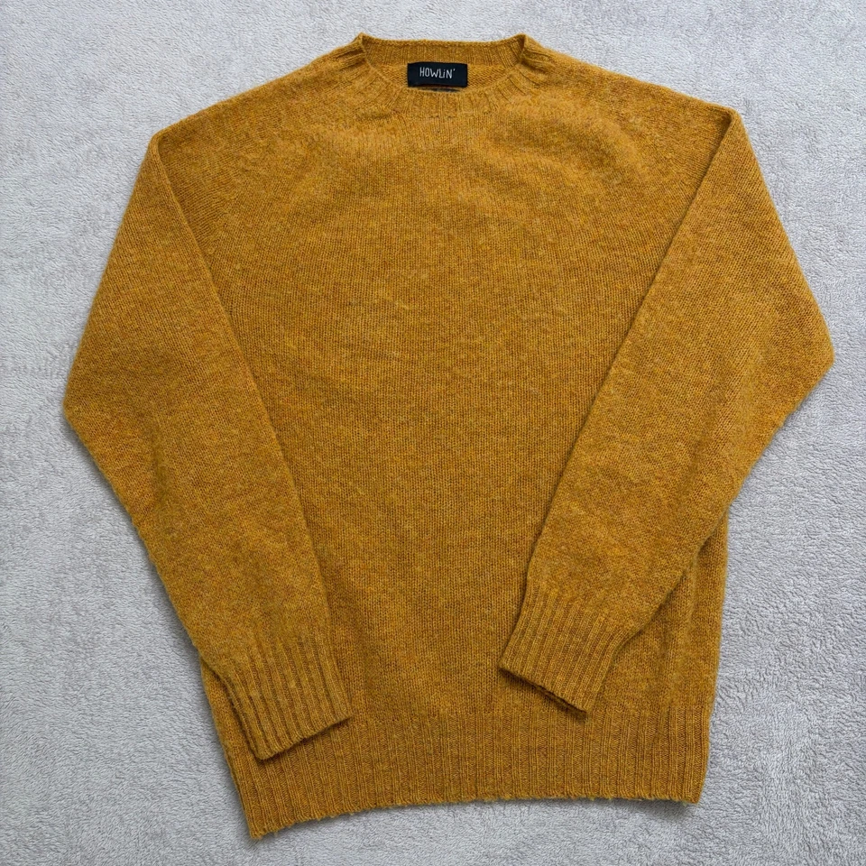 Suéter Howlin' Birth of the Cool de Lana Cuello Redondo Dorado M Hecho en Escocia Slim Hiedra Foto 1 de 4