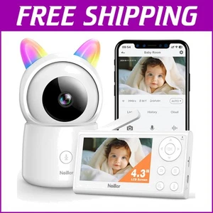 1080P Video Baby Monitor with 4.3" HD Display & Night Vision for Parents - Picture 1 of 8