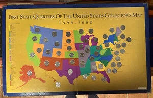First State Quarters of the United States Collector’s Map 1999-2008 Complete Set - Picture 1 of 2