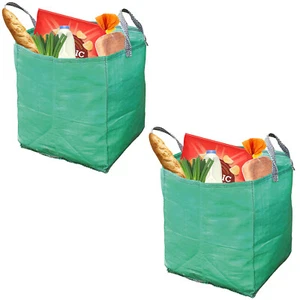 Carro de compras Bolsa Carro de comestibles Bota de coche Forro de alta resistencia Bolsa tejida XL 120L x2 - Imagen 1 de 4