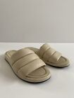 Russell And Bromley Cream Leather Slide On Sandals Womens Size Uk 3 Kl1579