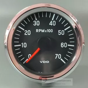 VDO ELEKTRONISCHER DREHZAHLMESSER - 80mm / 7000 UPM / 12V CHROME*EDITION - Bild 1 von 3