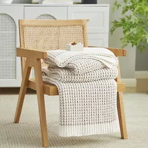 New-Chenille Waffle Throw Blanket for Couch, Reversible Pineapple St - Picture 1 of 5