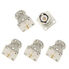 5Pcs Bnc Male Connector 4 Hole Flange Mount Panel Solder Cup Straight Rf Coax