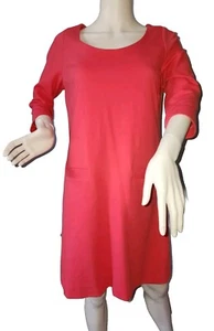 Kate Spade Coral Pink Shift Dress , 3/4 Sleeves And Front Pockets size M - Picture 1 of 14