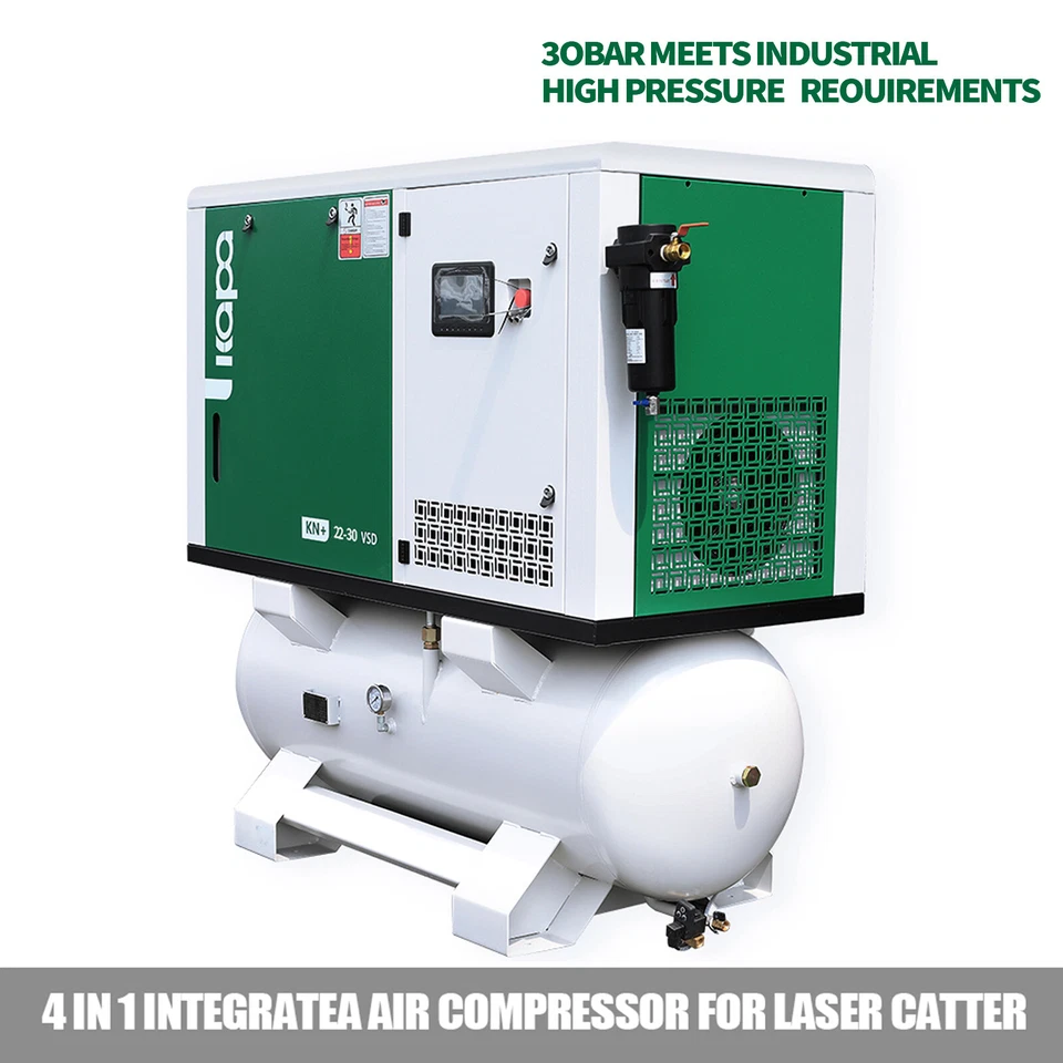 Compresor de aire de tornillo rotativo trifásico 30HP 435Psi 460V con secador de aire + tanque de 120 galones Foto 1 de 4