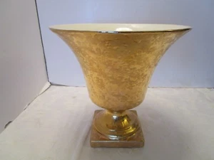 Vintage Ceramic Weeping 24K Gold dripped Encrusted jardinière Planter 10.25” T - Picture 1 of 8