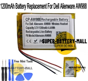 1200mAh Akku für Dell Alienware AW988 Wireless Gaming Headset - Bild 1 von 2