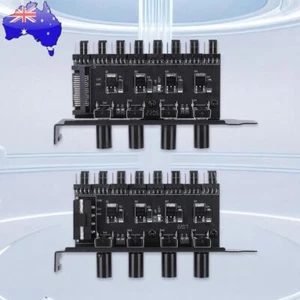 CPU Cooling Fan HUB SATA/4 Pin Adapter 8 Channel 4 Knob for PC Computer Cooler - Afbeelding 1 van 18