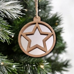 Star Christmas Decoration - Wood and Mirror Options - Picture 1 of 8