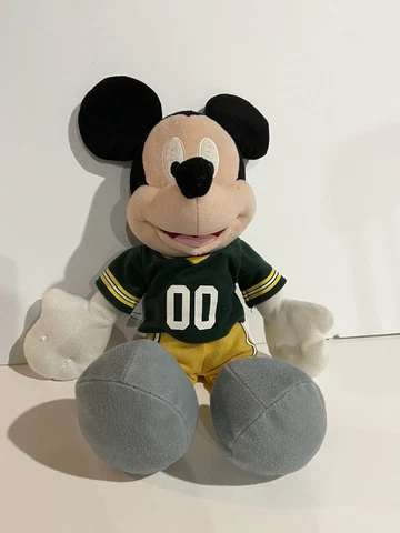 Disney NFL Mickey Mouse Green Bay Packers Football Plush 2013 Toy 16” preowned Cover