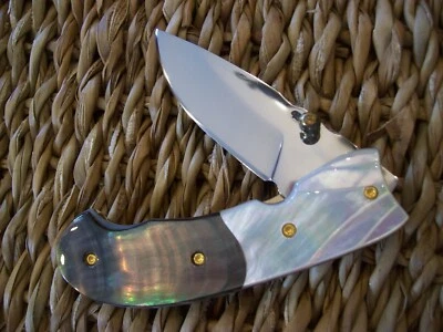 CUSTOM THAILAND KNIFE / BLACK MOTHER OF PEARL / MOTHER OF PEARL / NEW 2017 - Image 1 of 4