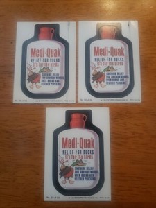 Lot of (3) 1979 Wacky Packages 58/66 Trading Sticker Medi-Quak NM