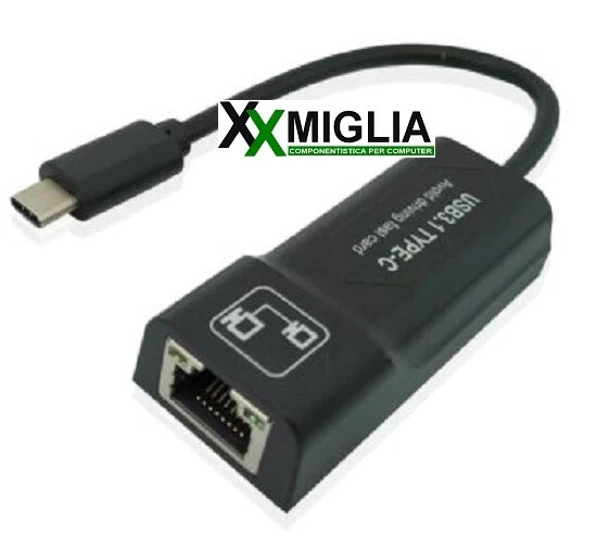 Adattatore da USB-C a Ethernet RJ45 Gigabit 10/100/1000 - Immagine 1 di 1