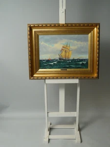 Frants Landt 1885 - 1975 Segelschiff auf See Feuerschiff Maritim - Bild 1 von 6